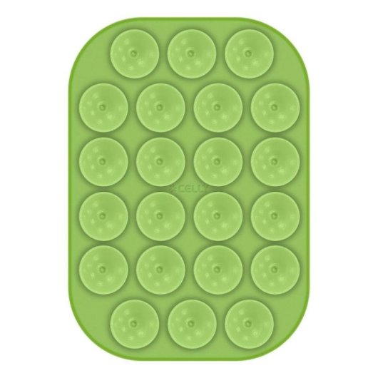 Supporto a ventosa Celly FIXSQUARE Verde Silicone Universale
