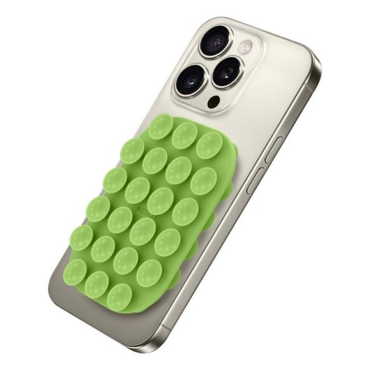 Supporto a ventosa Celly FIXSQUARE Verde Silicone Universale