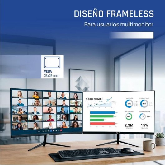 Monitor IGGUAL ML24S 23,8" FullHD 120Hz IPS Frameless Altavoces 1ms VESA