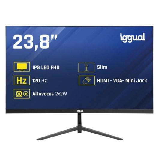 Monitor IGGUAL ML24S 23,8" FullHD 120Hz IPS Frameless Altavoces 1ms VESA