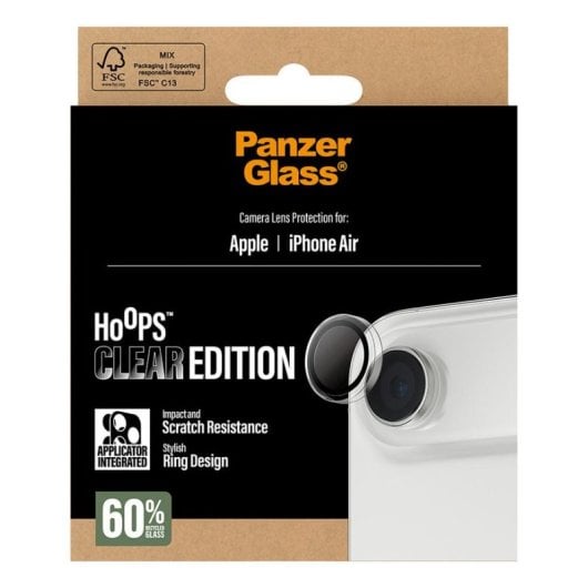 Protector de cámara PanzerGlass Hoops para iPhone Air transparente