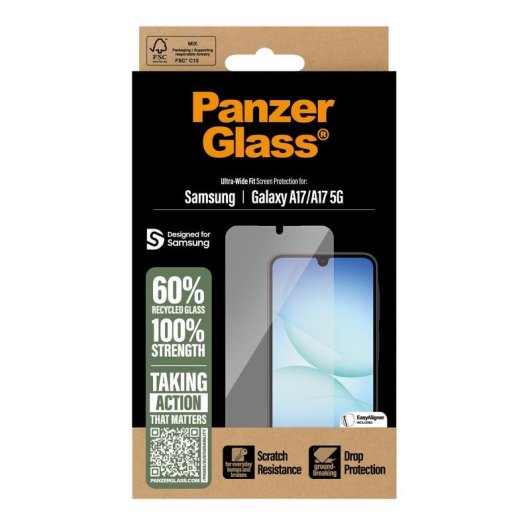 Protector de pantalla PanzerGlass Samsung Galaxy A17/A17 5G Ultra-Wide Fit