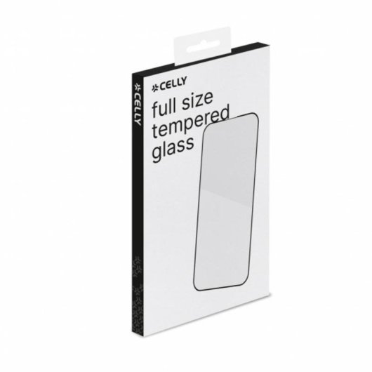 Protector de pantalla Celly Fullglass para Apple iPhone 15 Plus, vidrio templado 9H, negro transparente