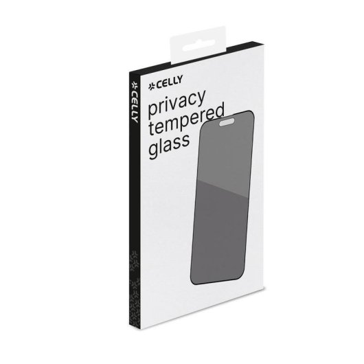Protector de pantalla Privacy Celly para iPhone 15 Pro Max, Vidrio Templado, Negro
