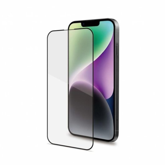Protector de pantalla Celly Fullglass para Apple iPhone 15, Vidrio Templado 9H, Negro
