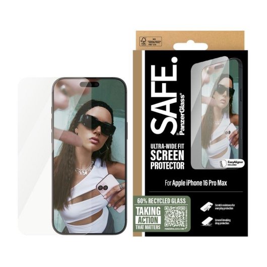 Protector de écran PanzerGlass SAFE pour iPhone 16 Pro Max