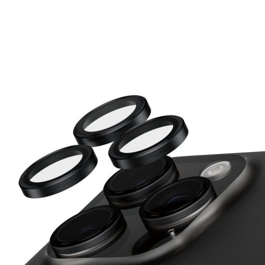 Protetor de câmara PanzerGlass SAFE para iPhone 16 Pro e 16 Pro Max Preto