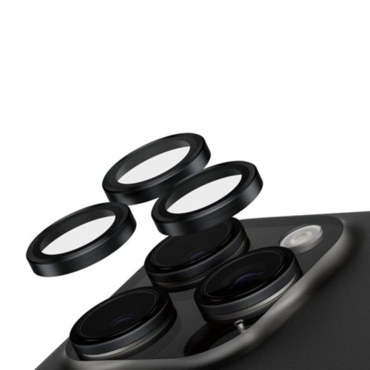 Protetor de câmara PanzerGlass SAFE para iPhone 16 Pro e 16 Pro Max Preto
