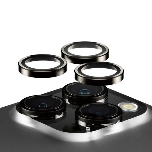Protetor de câmara metálico PanzerGlass Hoops para iPhone 15 Pro e Pro Max
