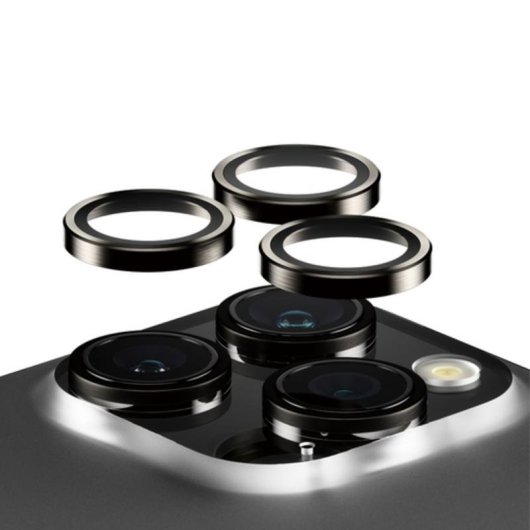 Protetor de câmara metálico PanzerGlass Hoops para iPhone 15 Pro e Pro Max