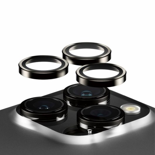 Protetor de câmara metálico PanzerGlass Hoops para iPhone 15 Pro e Pro Max