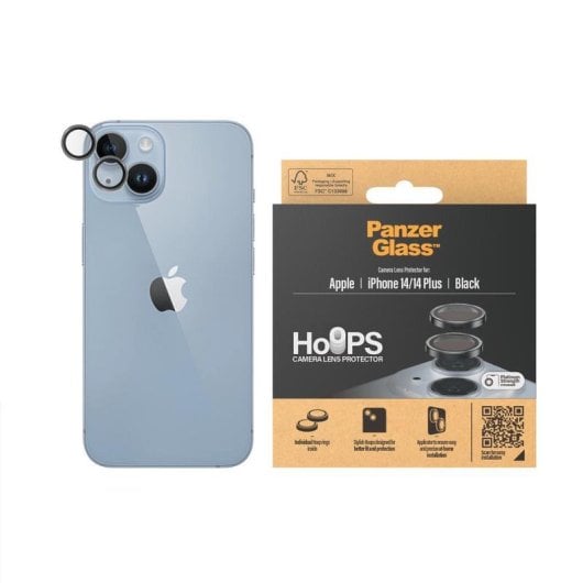 Protector de cámara PanzerGlass Hoops Negro iPhone 14 | 14 Plus