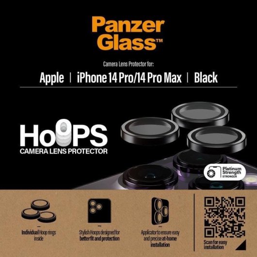 PanzerGlass Hoops Protettore Fotocamera Nero iPhone 14 Pro | 14 Pro Max