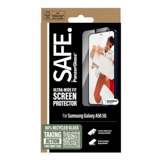Protector de pantalla PanzerGlass SAFE Samsung Galaxy A56 5G Vidrio templado