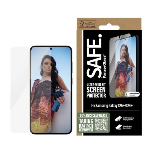 Protector de pantalla PanzerGlass SAFE Samsung Galaxy S25+ | S24+ sin marco