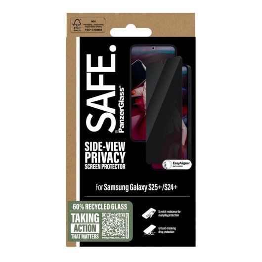 Protector de pantalla privacidad PanzerGlass SAFE Samsung Galaxy S25+ | S24+ diseño sin marco