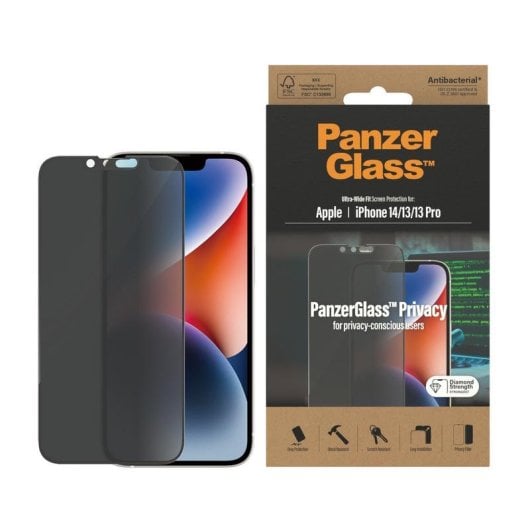 PanzerGlass Privacy Screen Protector für iPhone 14 | 13 | 13 Pro Ultra-Wide Fit