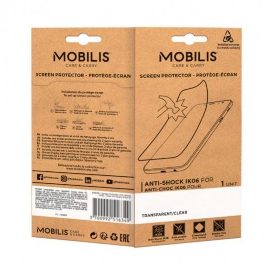 Protector de pantalla Mobilis para Apple iPhone 16, resistente a rayones y golpes, 1 pieza