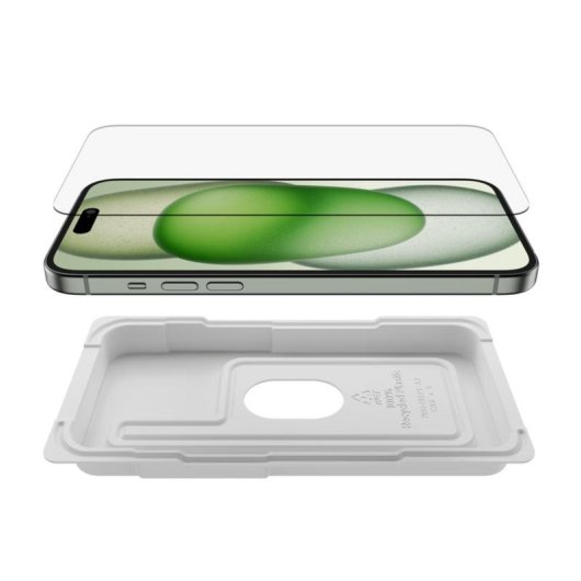 Protector de pantalla Belkin ScreenForce para iPhone 16 Plus, antibacteriano y resistente