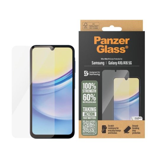 Protector de pantalla PanzerGlass Samsung Galaxy A16 Ultra-Wide Fit