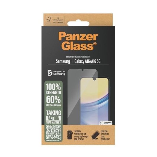 Protector Pantalla PanzerGlass Samsung Galaxy A16 Ultra-Wide Fit EasyAligner