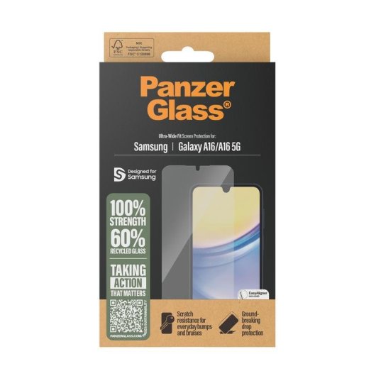 Protector de pantalla PanzerGlass Samsung Galaxy A16 Ultra-Wide Fit
