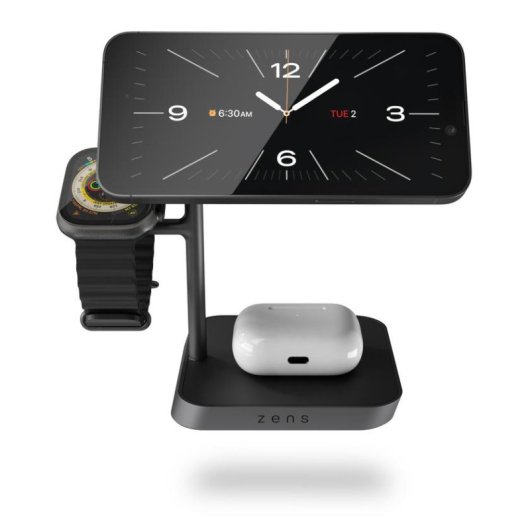 Cargador Inalámbrico Zens Pro 3 Negro 15W Qi2 para iPhone y Apple Watch