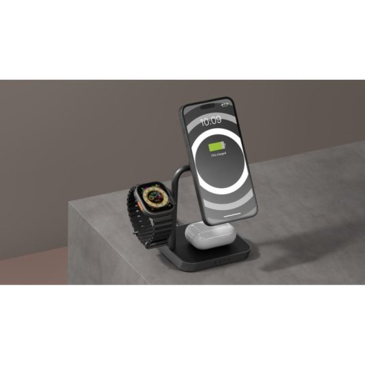 Cargador Inalámbrico Zens Pro 3 Negro 15W Qi2 para iPhone y Apple Watch