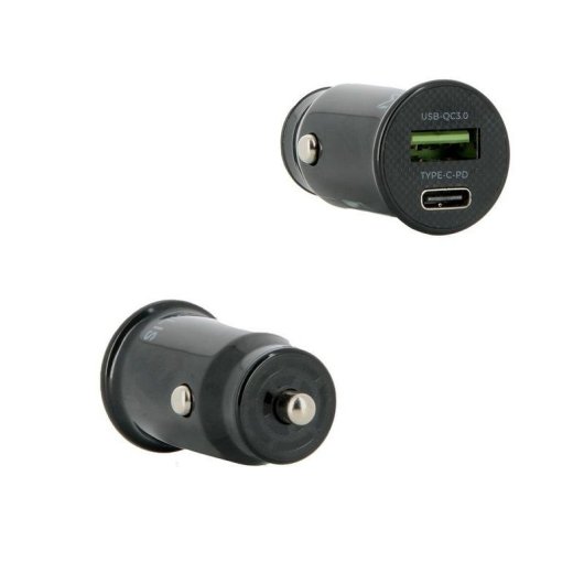 Auto-Ladegerät Mobilis Universal 24V Schwarz mit 1 USB-A und 1 USB-C