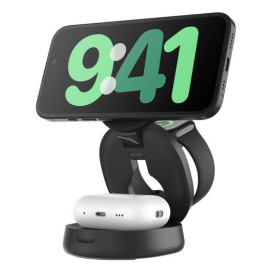 Chargeur Sans Fil Belkin BoostCharge 3 en 1 Qi2 15W Pliable Noir