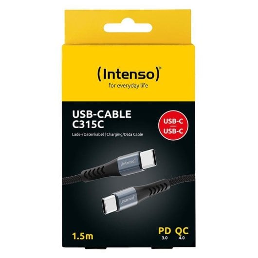 Cable USB-C Intenso C315C 1,5 m carga rápida 60 W negro