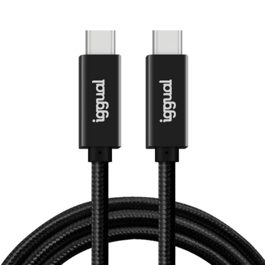 Cabo USB-C IGGUAL 3.2 Gen2x2 100W 5A 4K 1m nylon