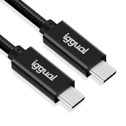 Cabo USB-C IGGUAL 3.2 Gen2x2 100W 5A 4K 1m nylon