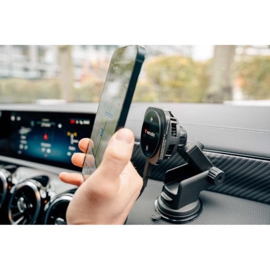 Cargador Inalámbrico Verbatim Charge 'n' Drive Qi2 para Coche USB Negro