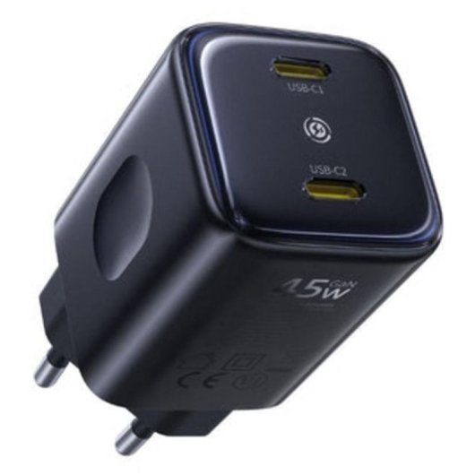 Cargador Baseus E0121F00 45W 2 Puertos USB-C Carga Rápida Negro