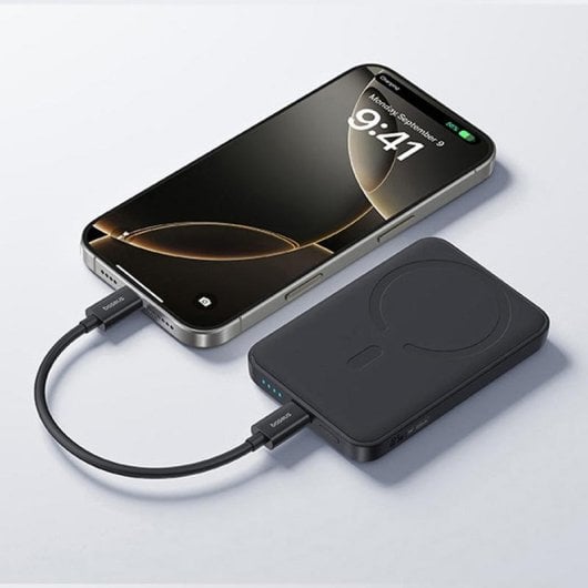 Externe Batterie Baseus EnerFill FM11 10000 mAh Power Delivery Kabelloser Ladeadapter Schwarz