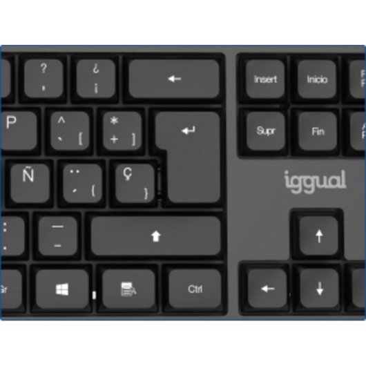 Teclado IGGUAL CK-OFFICE-105T alámbrico USB QWERTY completo negro