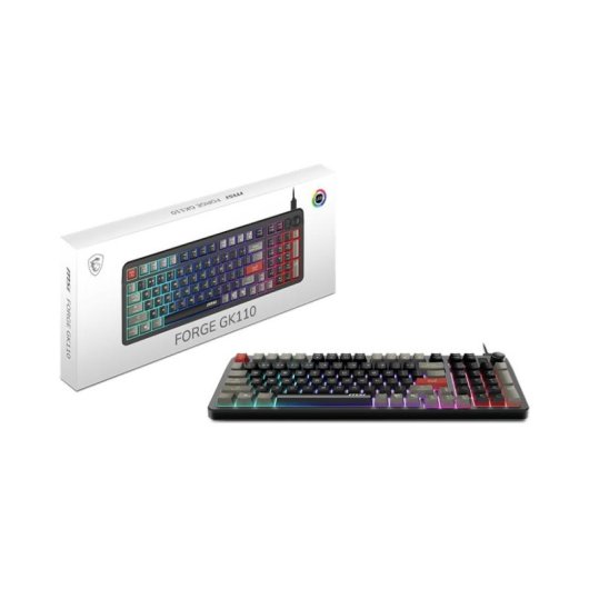 Teclado MSI FORGE GK110 membrana completo com RGB e roda de volume