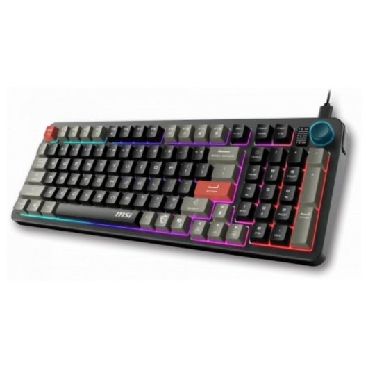 Teclado MSI FORGE GK110 membrana completo com RGB e roda de volume