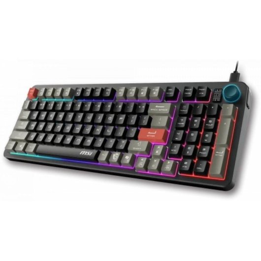 Teclado MSI FORGE GK110 membrana completo com RGB e roda de volume