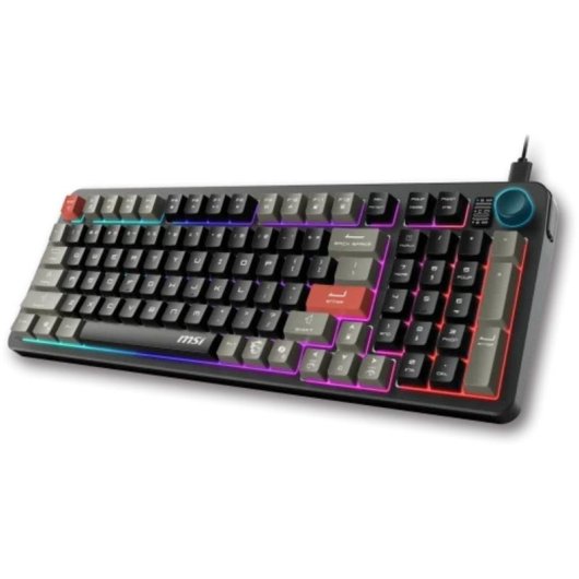 Teclado MSI FORGE GK110 membrana completo com RGB e roda de volume