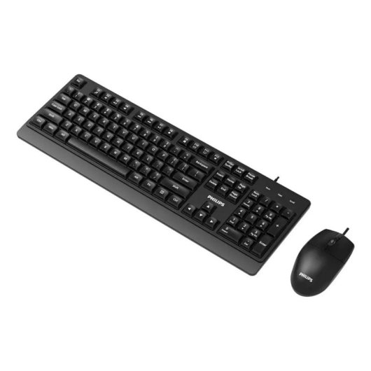 Teclado Philips 2000 series membrana completo con ratón óptico USB negro