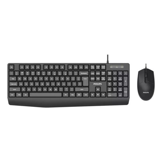 Teclado Philips 2000 series membrana alámbrico con ratón óptico resistente agua