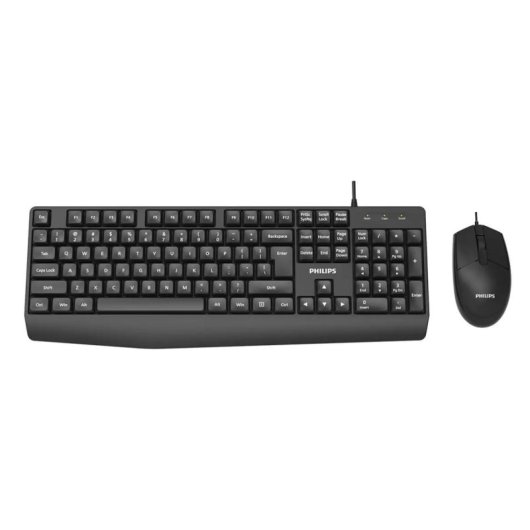 Teclado Philips 2000 series membrana alámbrico con ratón óptico resistente agua
