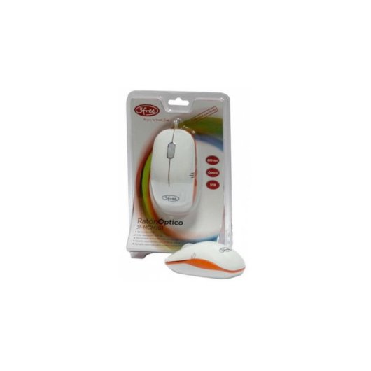 Ratón 3free 3F-MCM101/WO USB Tipo A 800 DPI Blanco Naranja Mini Tamaño