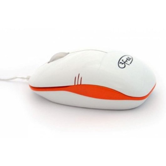 Ratón 3free 3F-MCM101/WO USB Tipo A 800 DPI Blanco Naranja Mini Tamaño