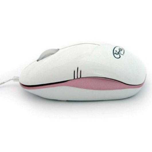 Ratón 3free 3F-MCM101/WP USB Óptico 800 DPI Blanco Rosa Mini Tamaño