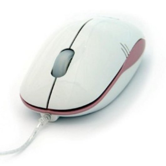 Ratón 3free 3F-MCM101/WP USB Óptico 800 DPI Blanco Rosa Mini Tamaño