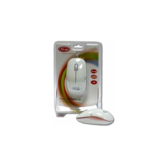 Ratón 3free 3F-MCM101/WP USB Óptico 800 DPI Blanco Rosa Mini Tamaño