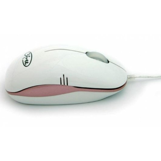 Ratón 3free 3F-MCM101/WP USB Óptico 800 DPI Blanco Rosa Mini Tamaño